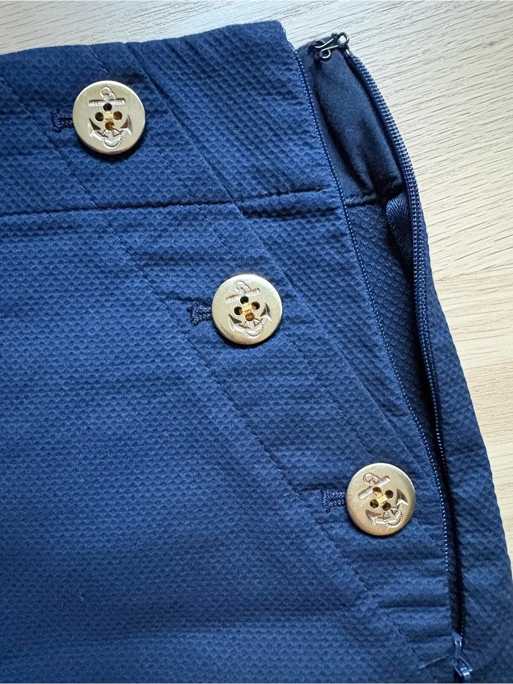 J crew Navy Sailor Shorts with Gold Button Detail